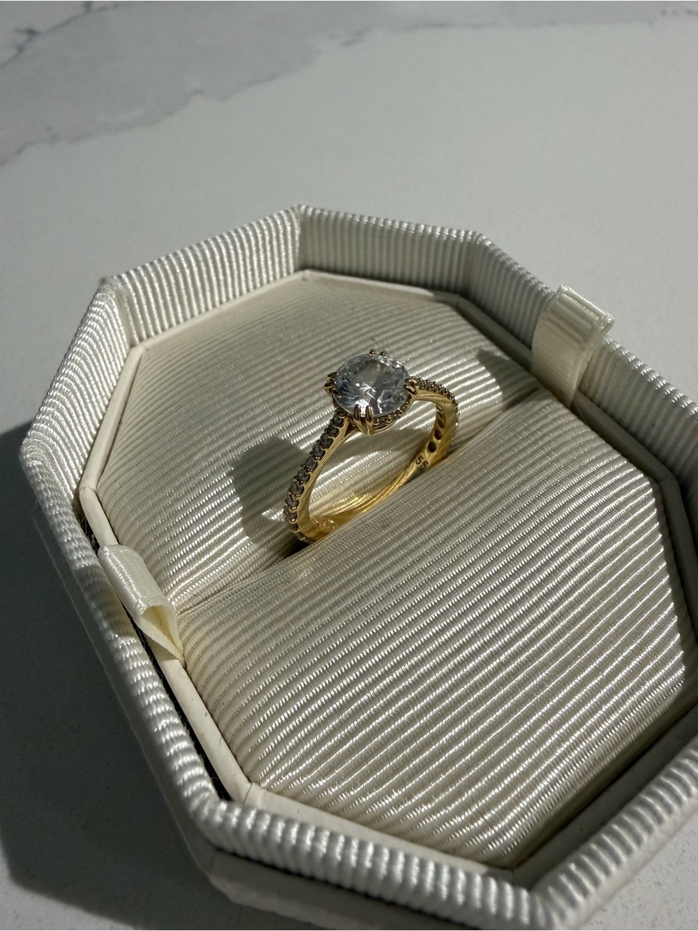 Swarovski Gold-Plated Solitaire Ring with Clear Center Stone - Women Jewelry